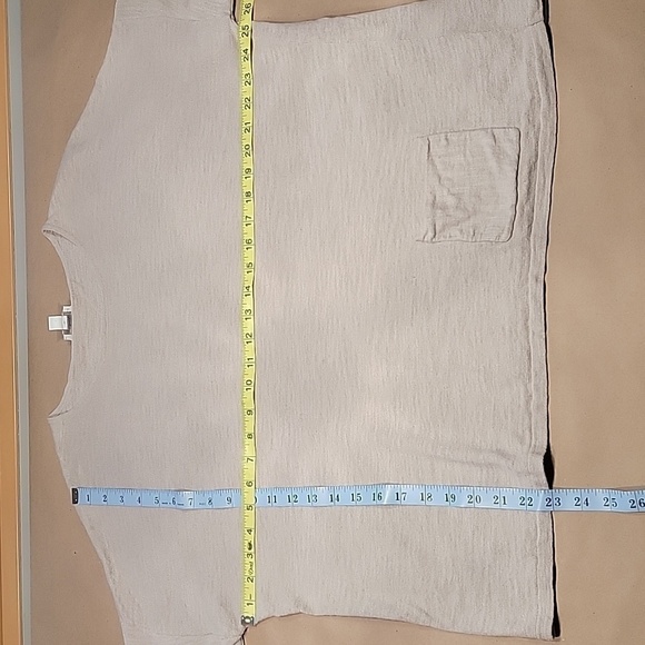 J. Jill Linen Blend Boxy Knit 3/4 Sleeve Knit Top. EUC.  Oatmeal in color. - Picture 4 of 6